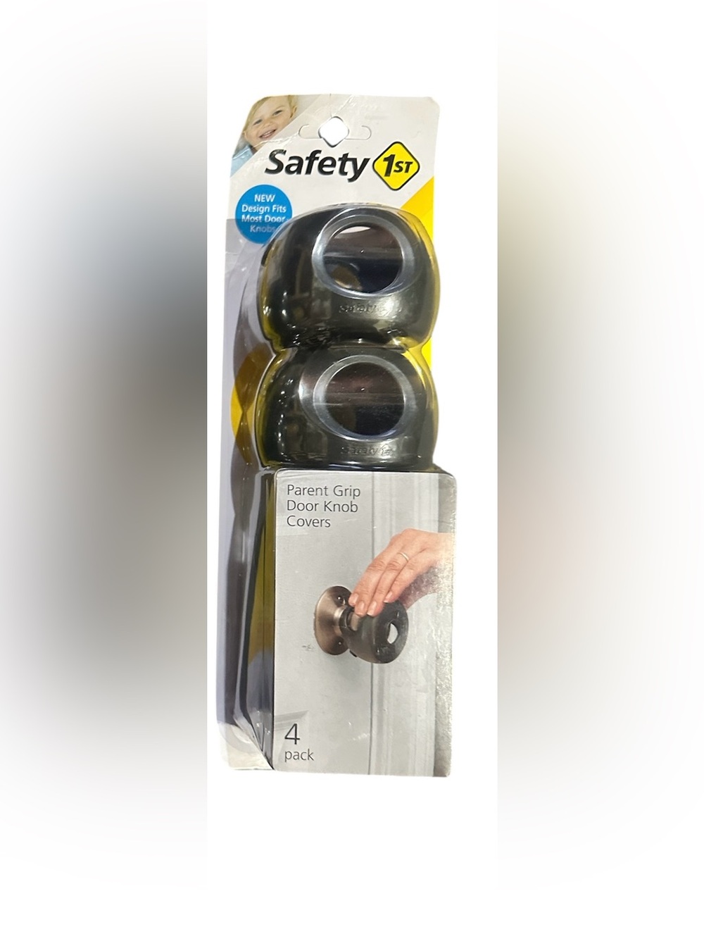 NWT Safety 1st Parent Grip Door Knob Covers, Grey/Charcoal, 4 Count